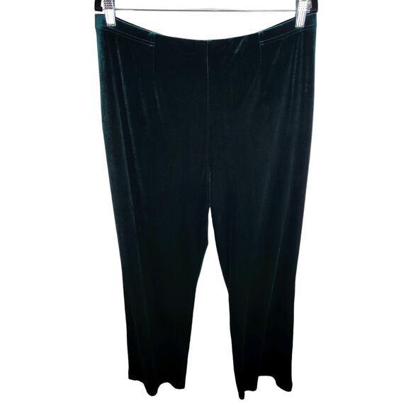 Chico's Travelers‎ Green Velvet No Tummy Pull On Pants Size 2 Tall 12/14 Tall - Picture 1 of 9